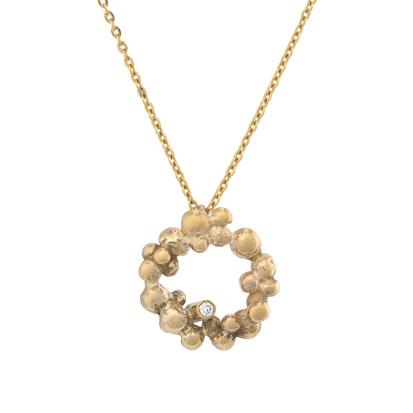 Solid Gold Natural Diamond Pendant