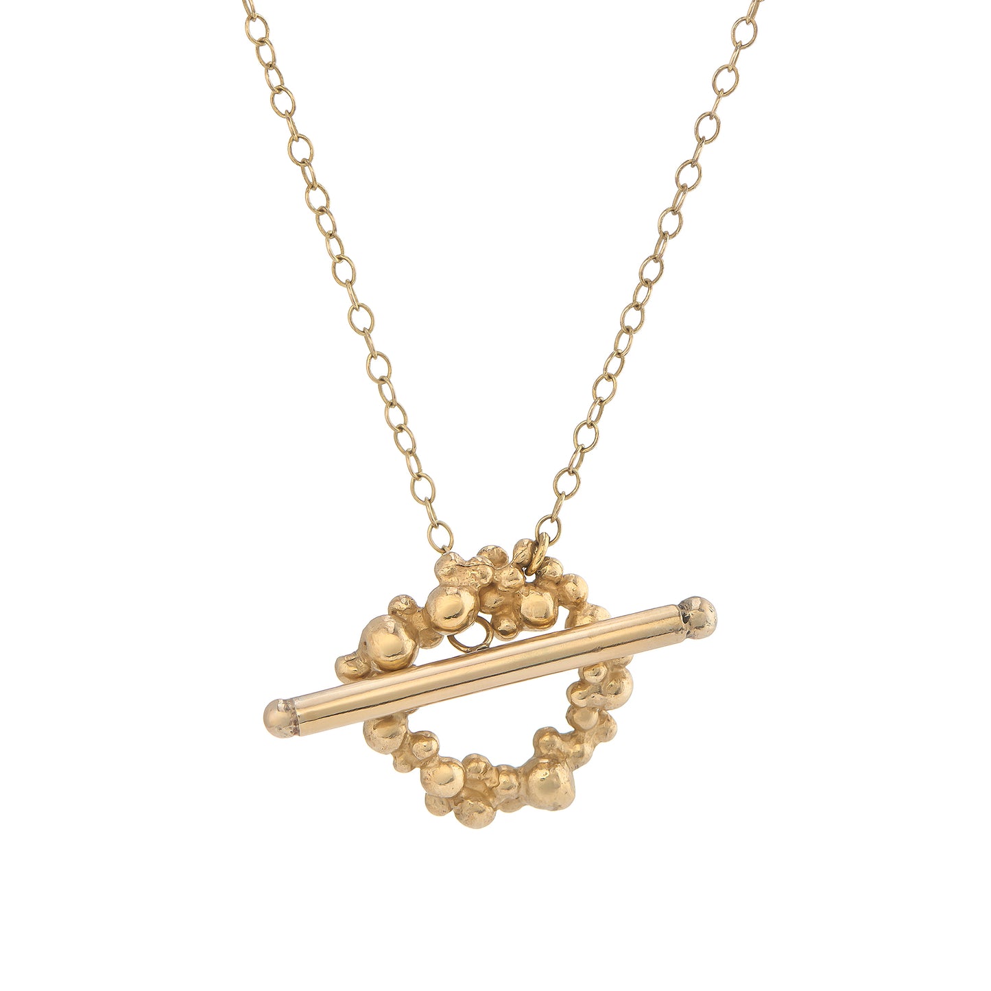 Solid Gold Large T-Bar necklace