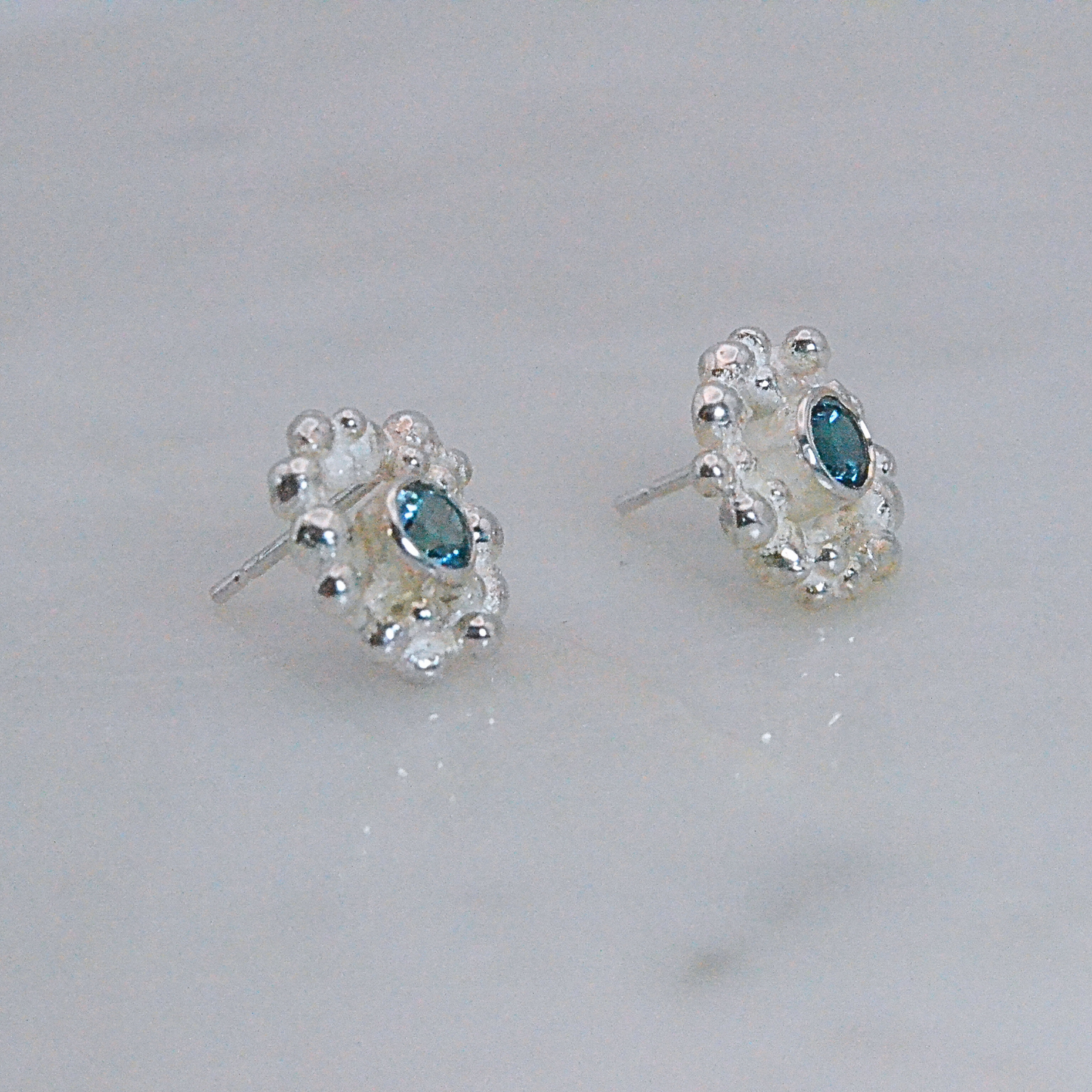 Blue Topaz Silver Stud
