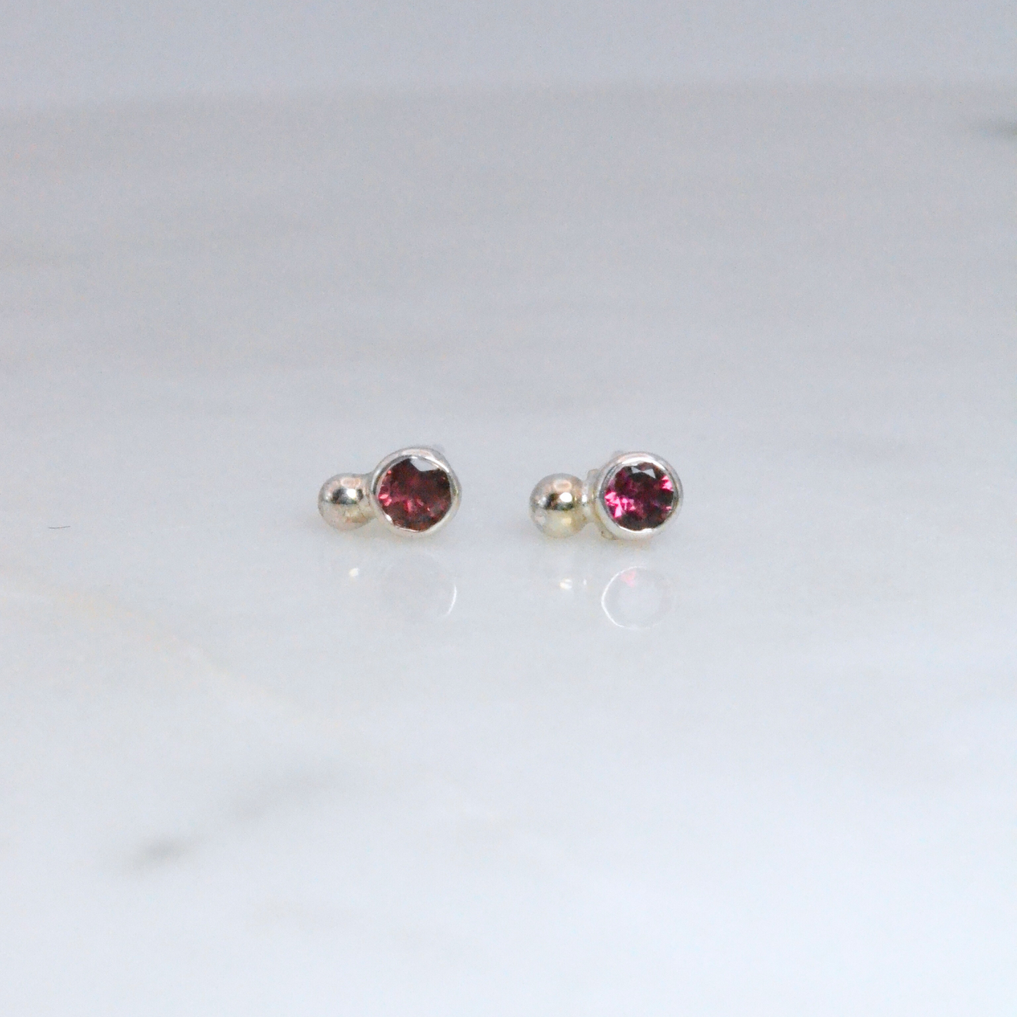 Pink Tourmaline Stud Earrings