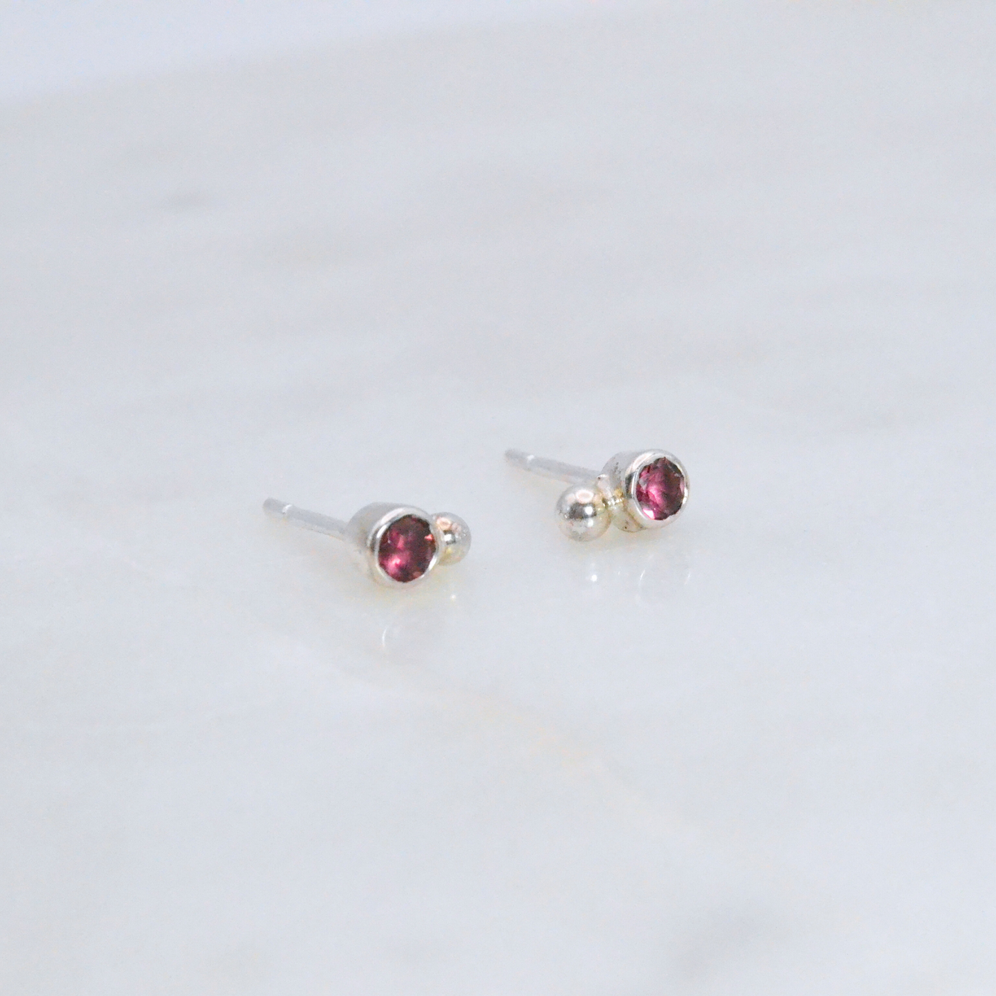 Pink Tourmaline Stud Earrings