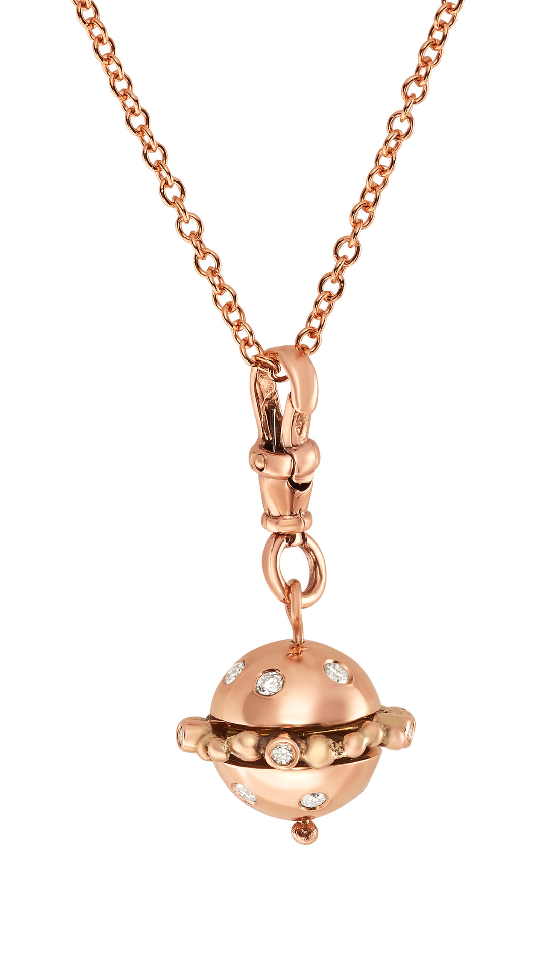 Rose Gold and Diamond World Pendant