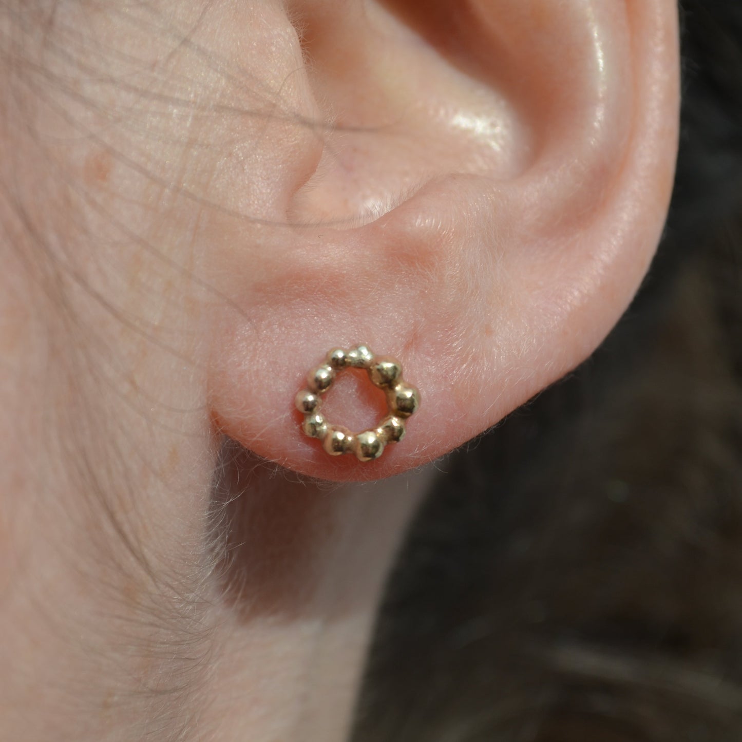 Mini Orbit Circle Silver Stud