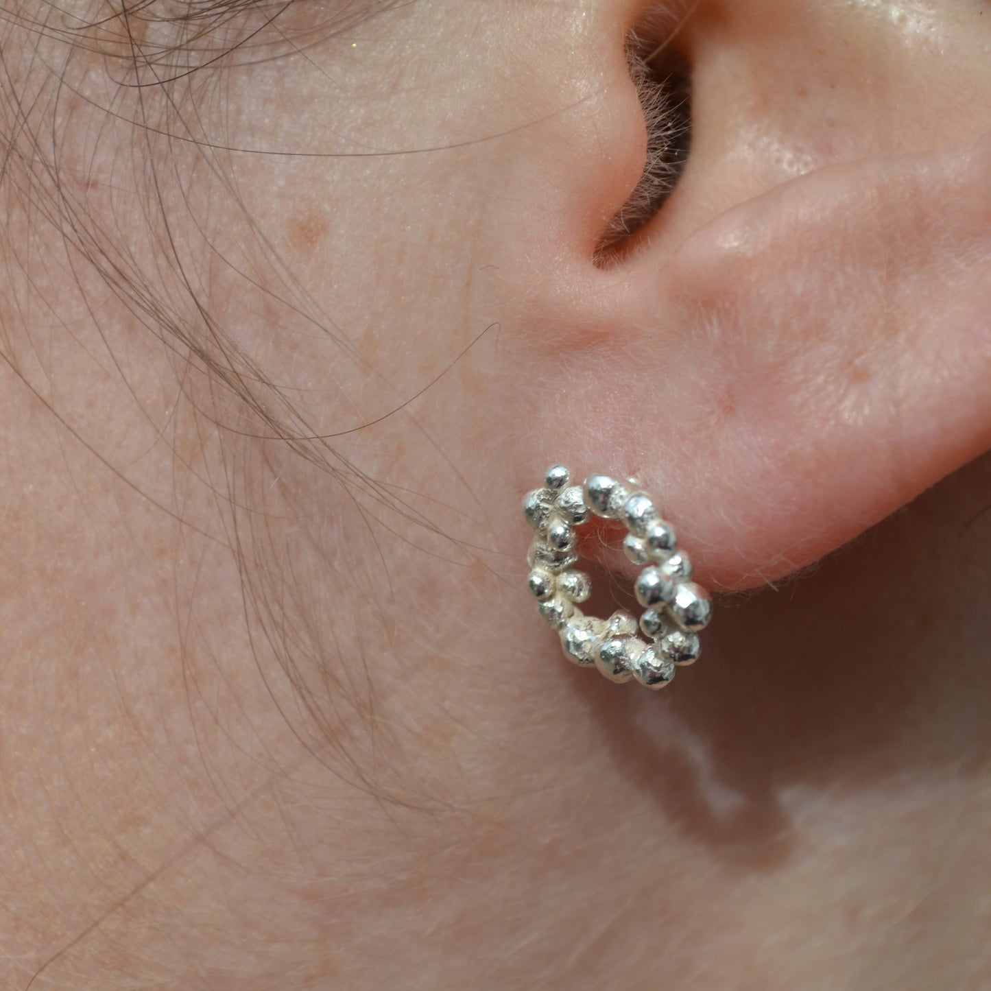 Midi Circle Orbit Silver Stud