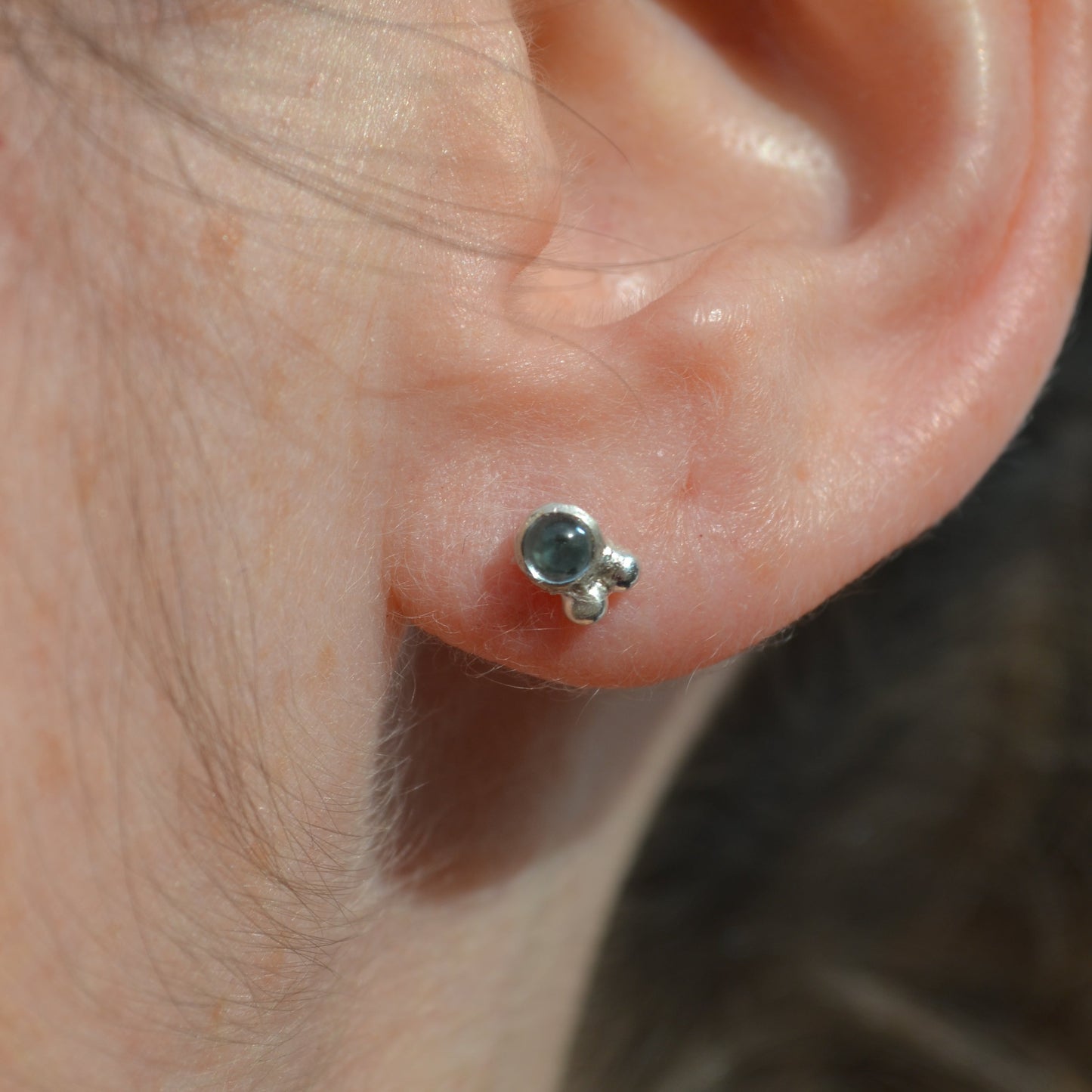 Blue Topaz Stud Earrings