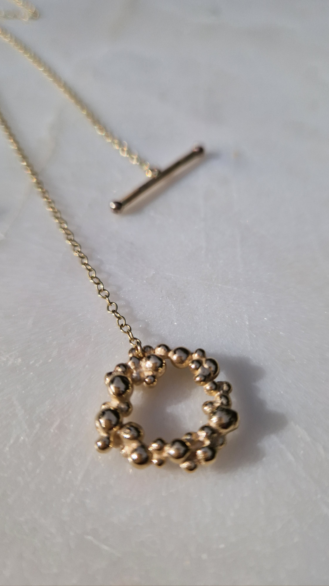 Solid Gold Large T-Bar necklace