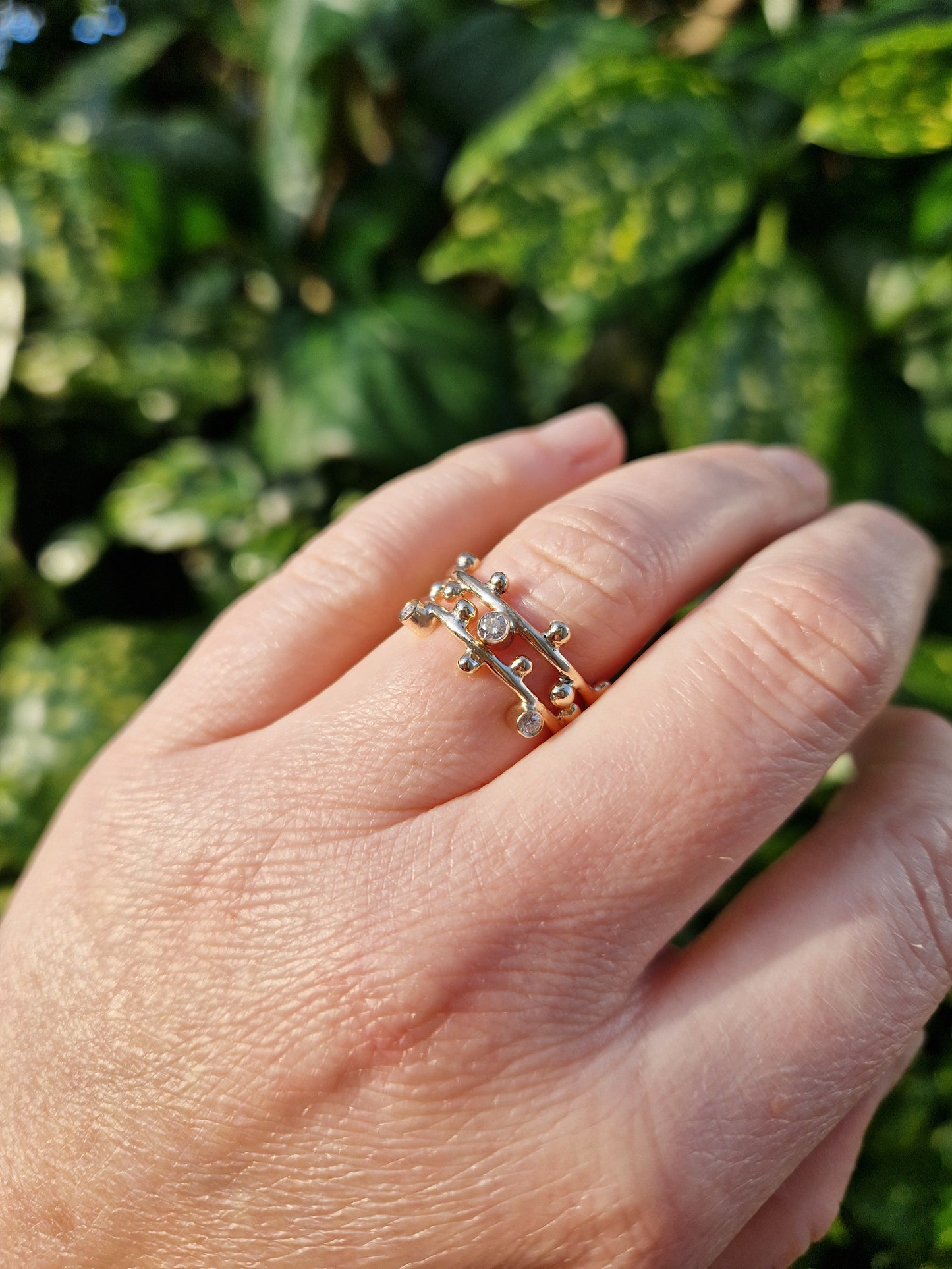 Orb Gold and Diamond Ring