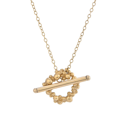 Solid Gold Large T-Bar necklace
