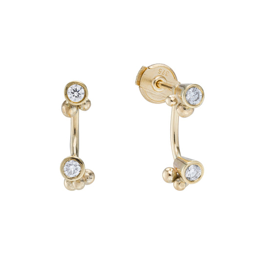 Diamond stud with detachable diamond drop