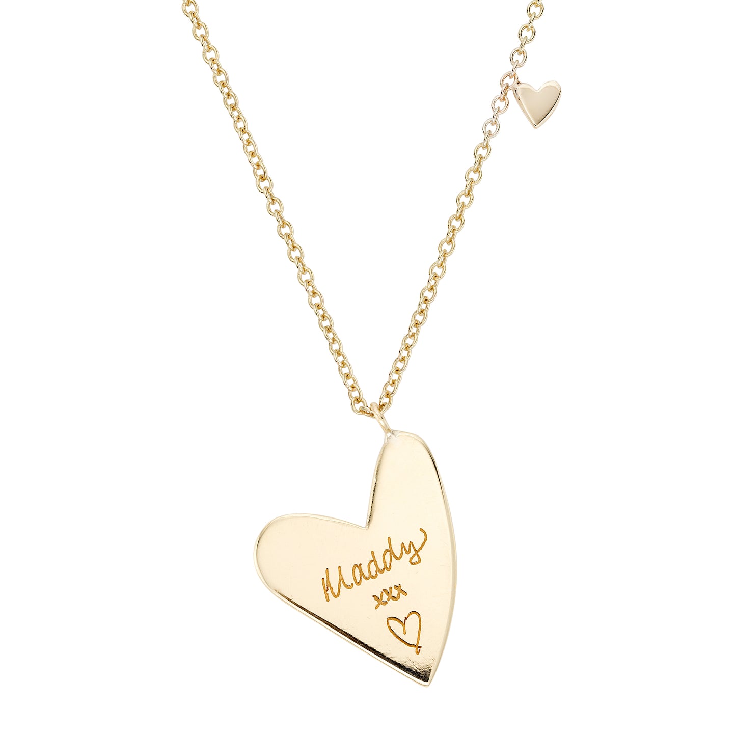 Gold Finger Print Heart Pendant