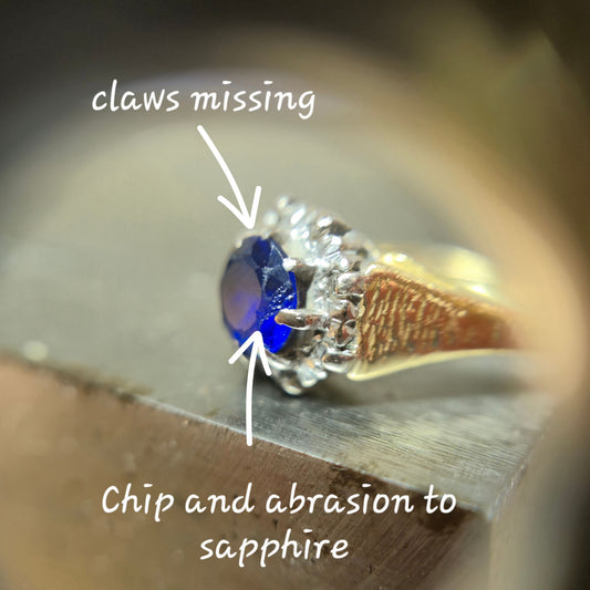 Sapphire Stone Restoration & Claw Repair